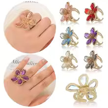 Pachora Hibiscus Rhinestone Ring