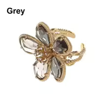 Pachora Hibiscus Rhinestone Ring